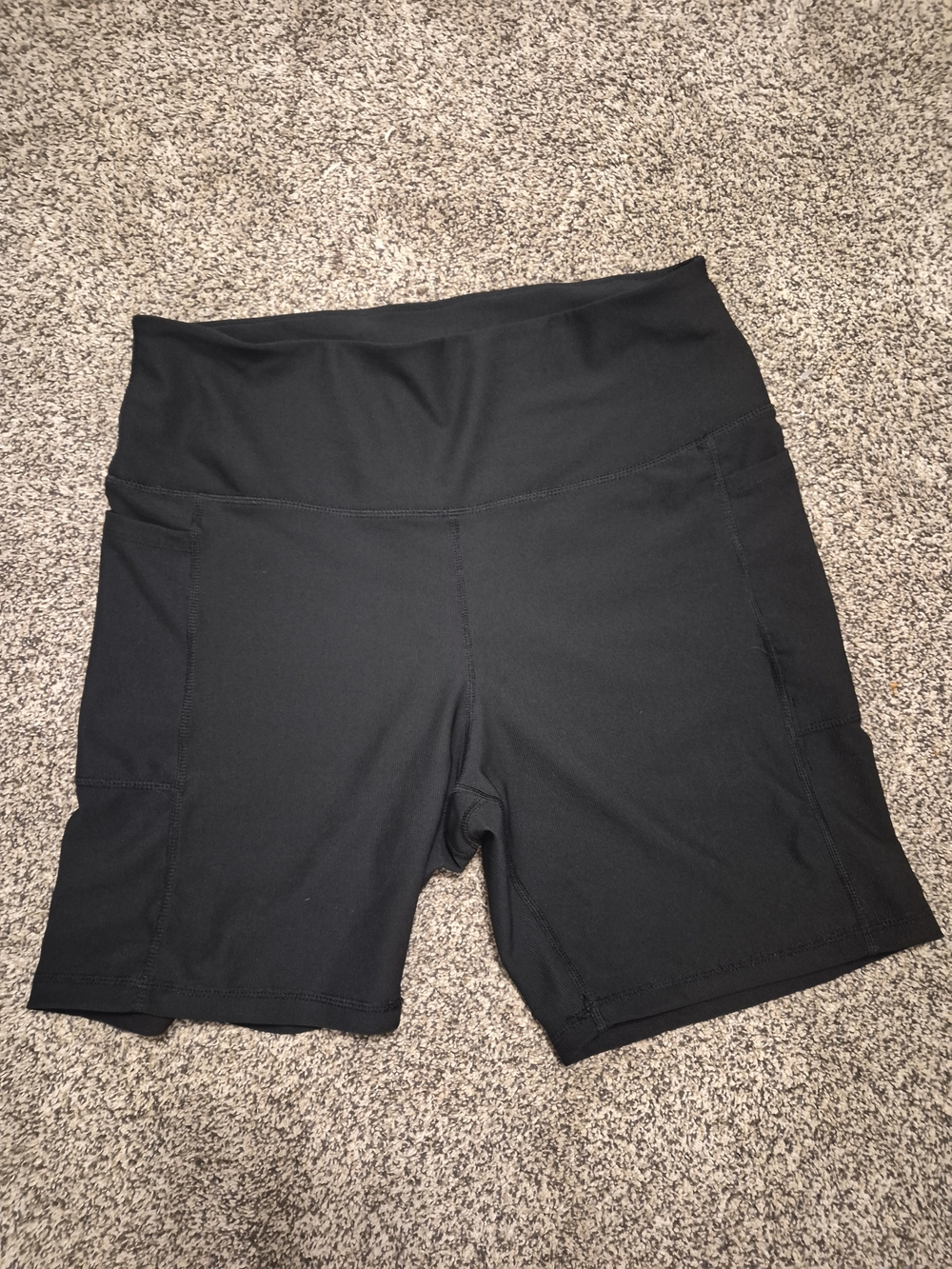 Danskin Black High-Waist Performance Shorts with Side Pockets